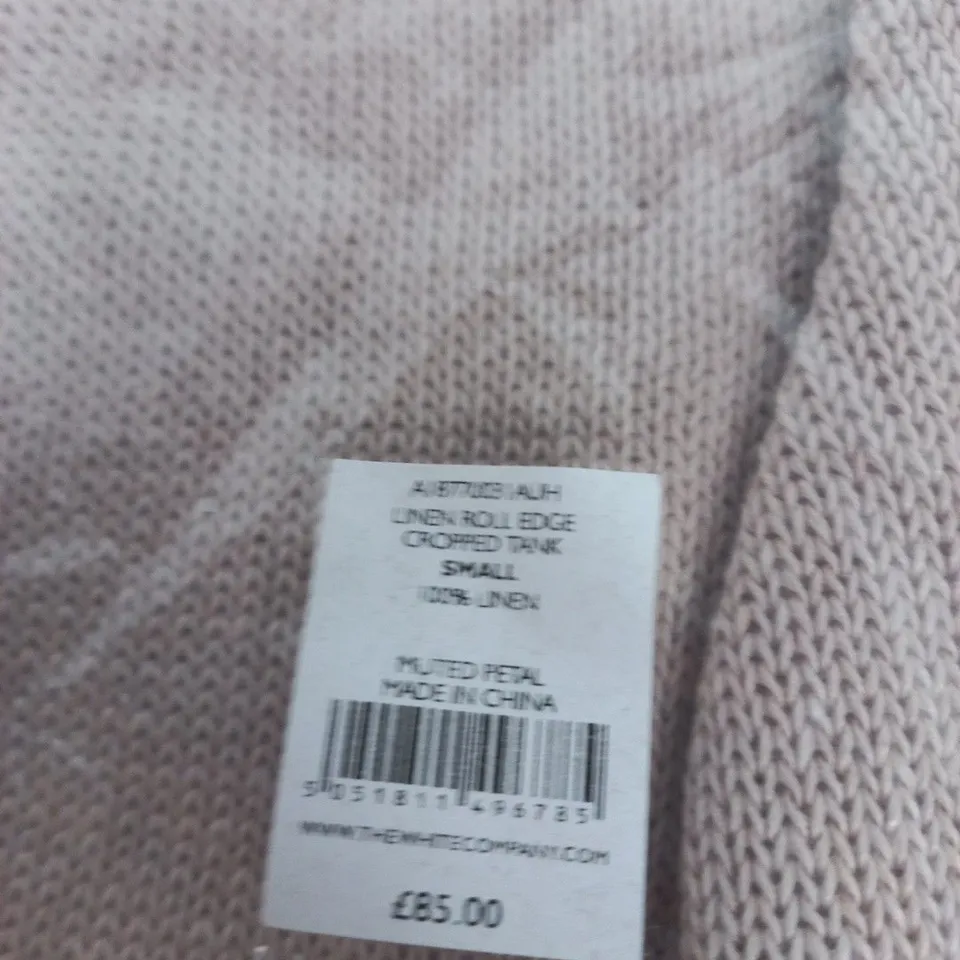 THE WHITE COMPANY KNIT SHAWL / WRAP – PINK (LINEN ROLL EDGE) 