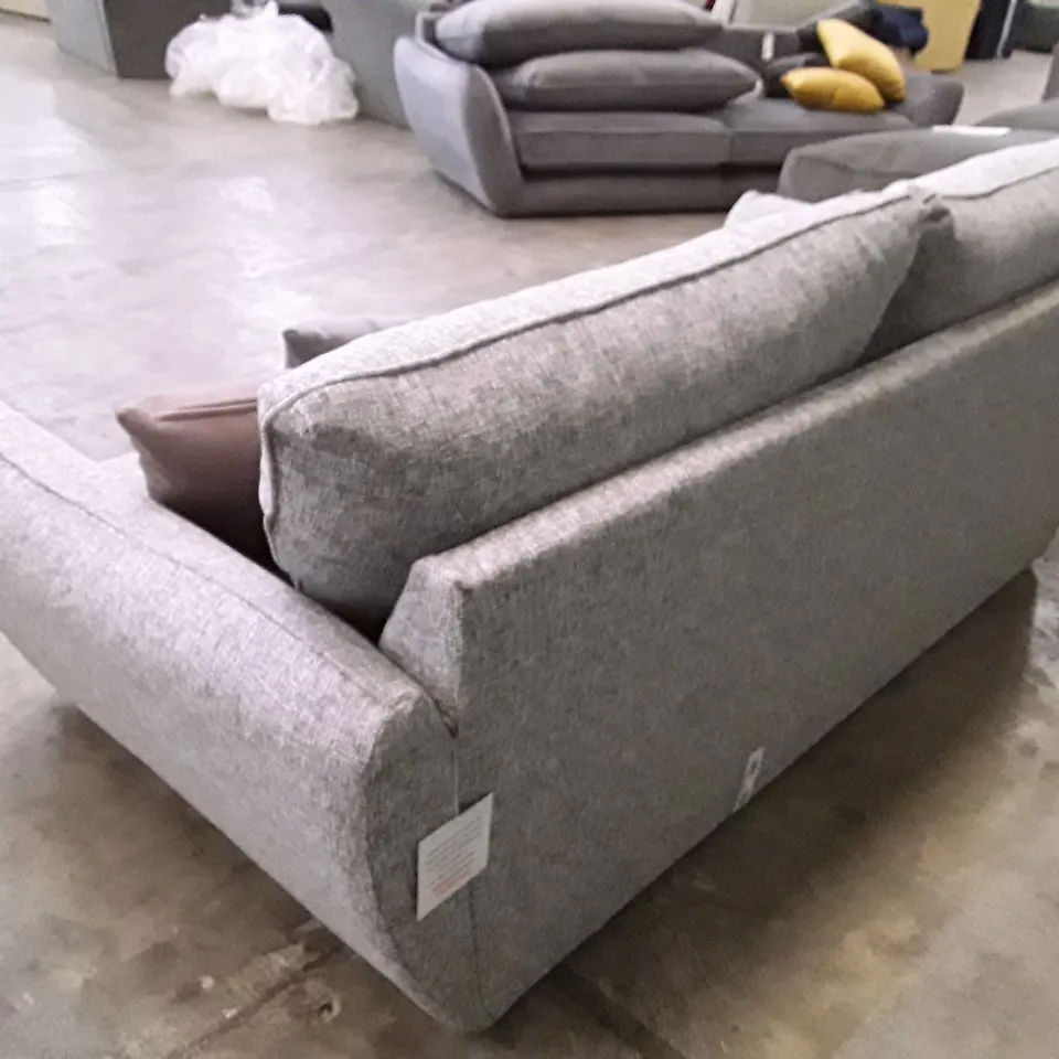 QUALITY DESIGNER PERTH HIGH BACK 2 SEATER SOFA - GREY FABRIC 
