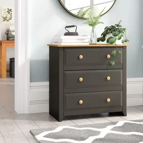 BOXED SANSA 3 DRAWER CHEST OF DRAWERS (1 BOX)