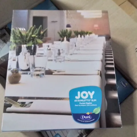 BOXED DUNI JOY 65 DUNILETTO SLIM POCKET NAPKINS APPROXIMATELY 4 BOXES 