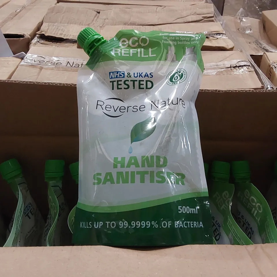 PALLET OF APPROXIMATELY 60 BOXES OF 10X 500ML REVERSE NATURE HAND SANITISERS