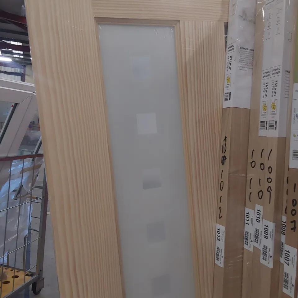 CLEAR PINE VERTICAL 2 PANEL GLAZED INTERNAL DOOR 2032 × 813mm