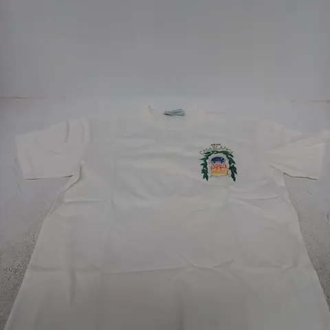 WHITE CASABLANCA LOGO TEE SIZE M 