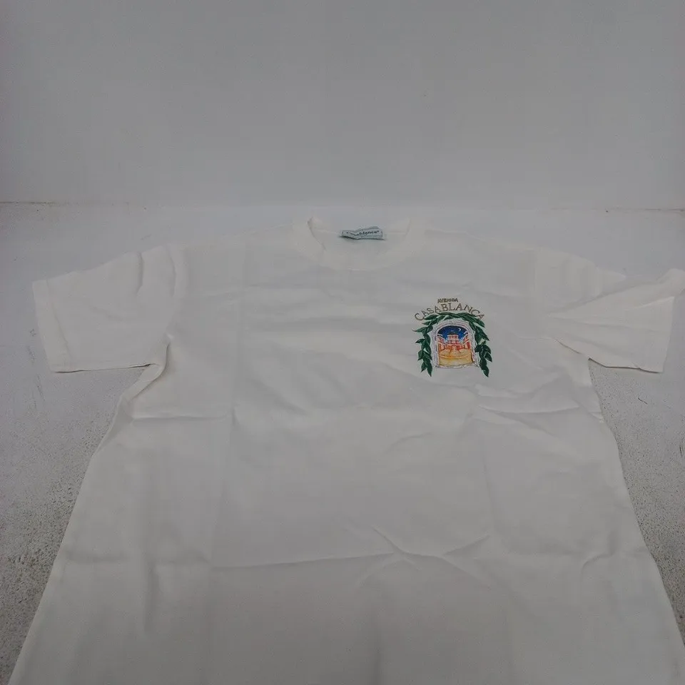 WHITE CASABLANCA LOGO TEE SIZE M 