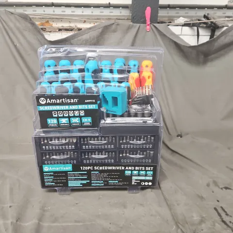 AMARTISAN 120-PIECE SCREWDRIVER & BITS SET – TOOL KIT IN CLEAR CASE