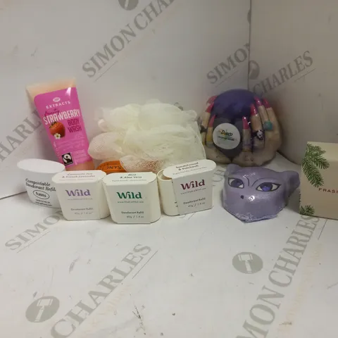 LOT OF APPROX 9 TO INCLUDE BATHBOMBS , DEODORANT REFILLS , BODY WASH , ETC