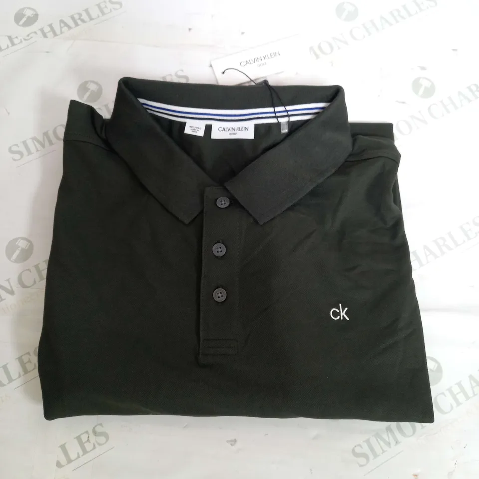 CALVIN KLEIN GOLF POLO SHIRT IN KHAKI - 4XL