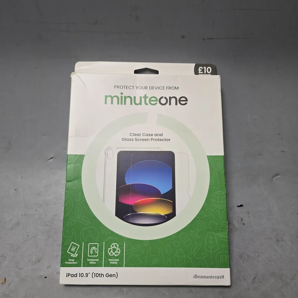 BOX OF APPROXIMATELY 12 MINUTE ONE APPLE IPAD 10.9 10TH GEN CLEAR CASE