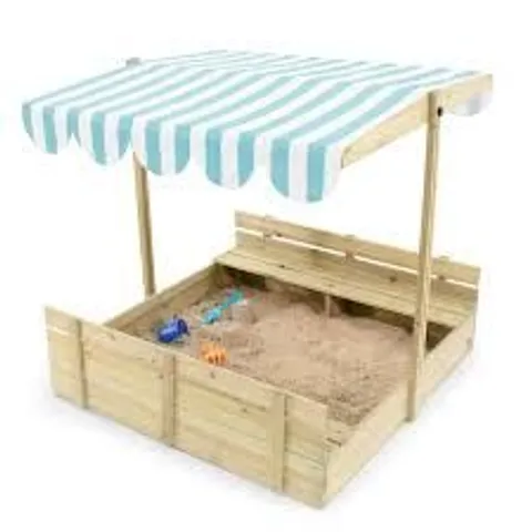 BOXED PLUM WOODEN SANDPIT WITH CANOPY (1 BOX)