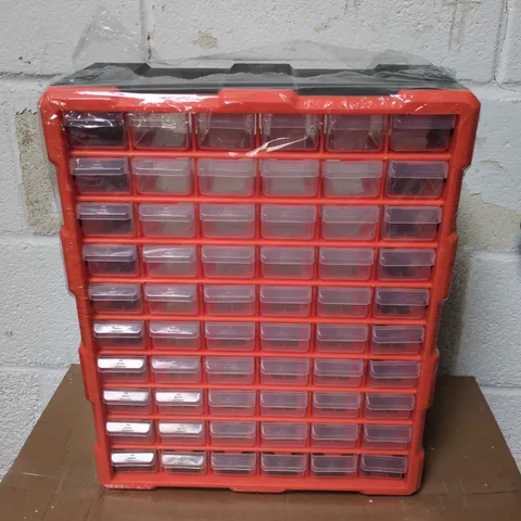 SIMPA DIY 60 MULTI DRAWERS STORAGE ORGANISER ORANGE AND BLACK