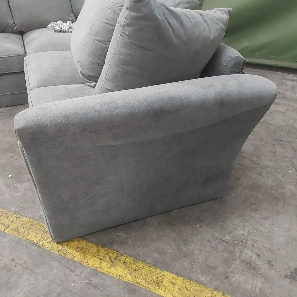 QUALITY DESIGNER DURY DARK GREY FABRIC UPHOLSTERED CORNER GROUP SOFA