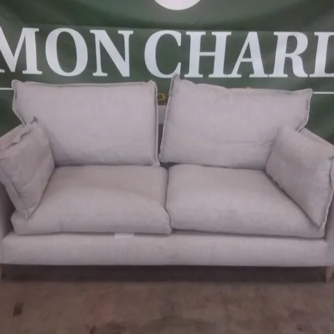 DESIGNER LOUNGE CO LIGHT GREY FABRIC 2.5 SEATER SOFA