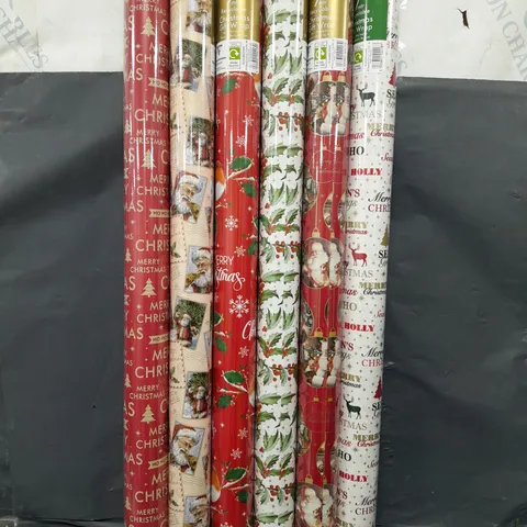 6 X SEALED CHIRSTMAS THEMED WRAPPING PAPER ROLLS 