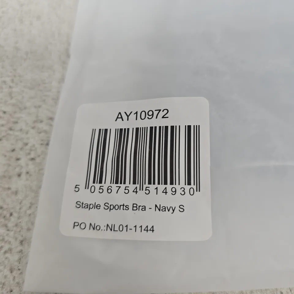 BAGGED AYBL STAPLE SPORTS BRA – NAVY, SIZE S 