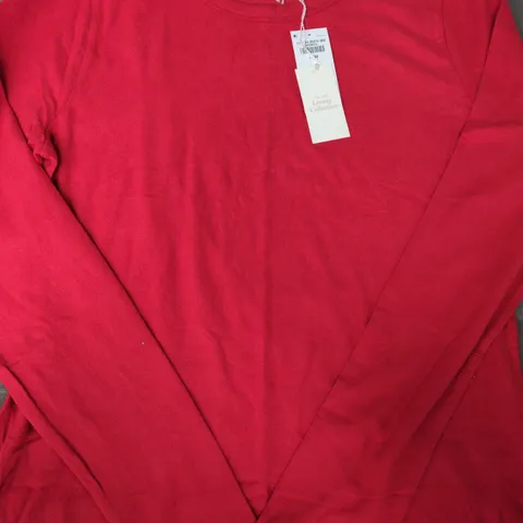 ABERCROMBIE & FITCH THE SOFT LOUNGE COLLECTION LONG SLEEVE TOP IN RED SIZE LARGE