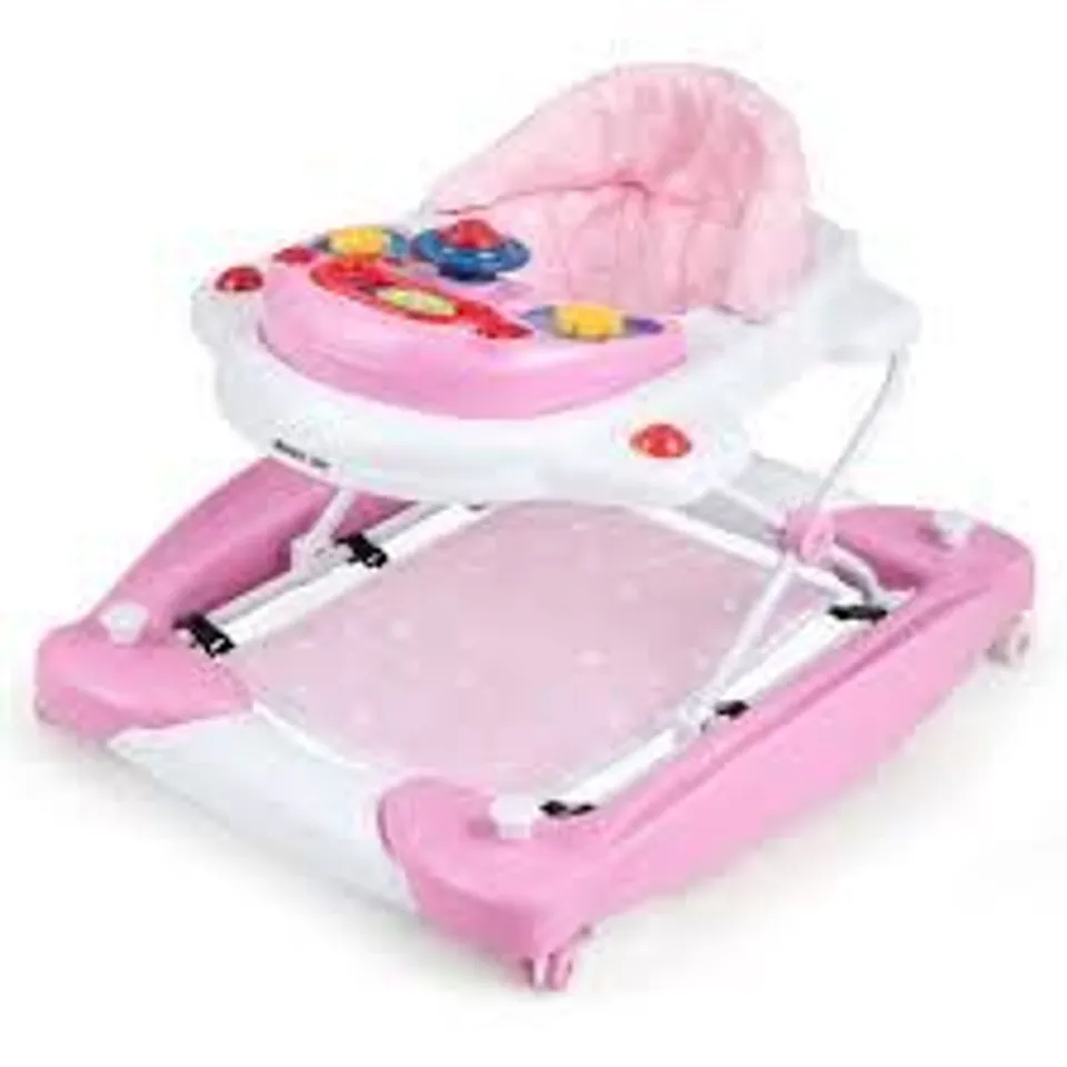 BOXED COSTWAY  6-IN-1 FOLDABLE BABY WALKER WITH ADJUSTABLE HEIGHT, PINK