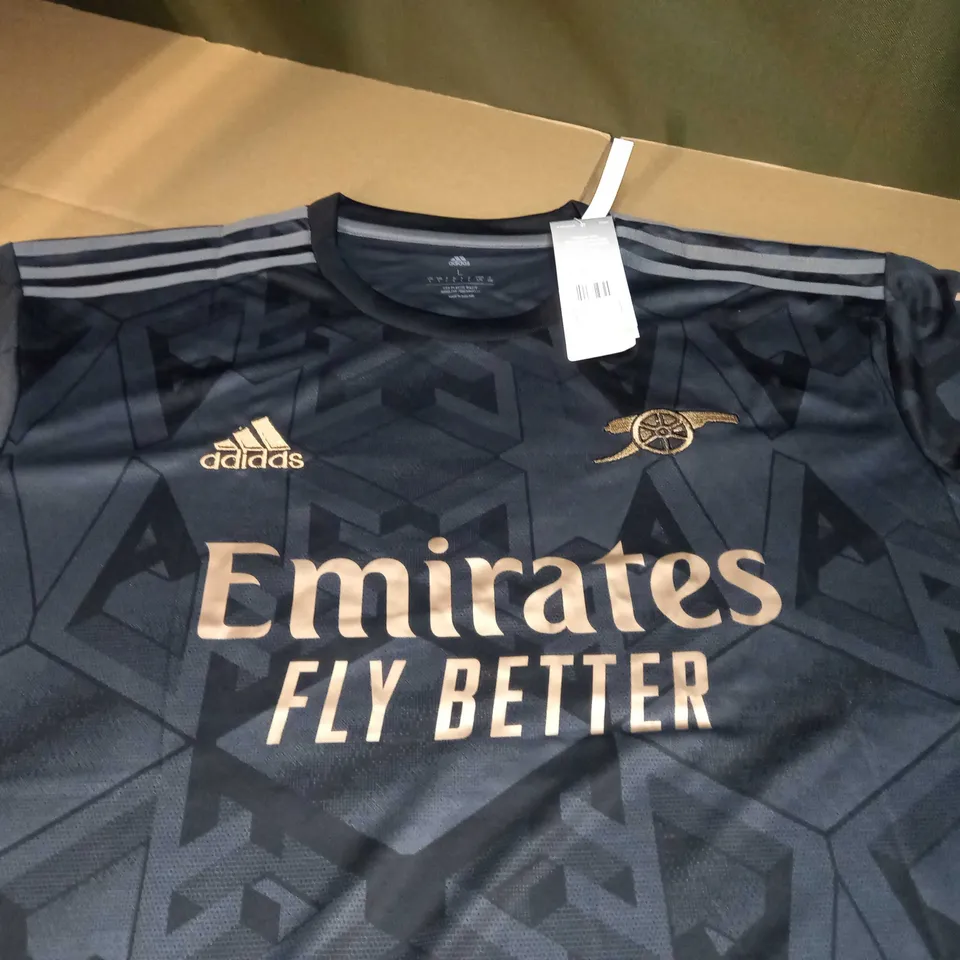 ADIDAS BLACK EMIRATES SLOGAN JERSEY - LARGE