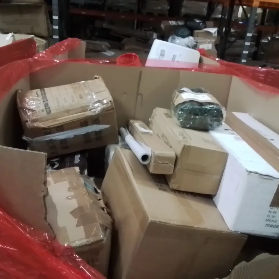 PALLET OF ASSORTED HOUSEHOLD GOODS AND PRODUCTS TO INCLUDE;CEILING FAN,FLOATING SHELVES,MANDOLINE SLICER