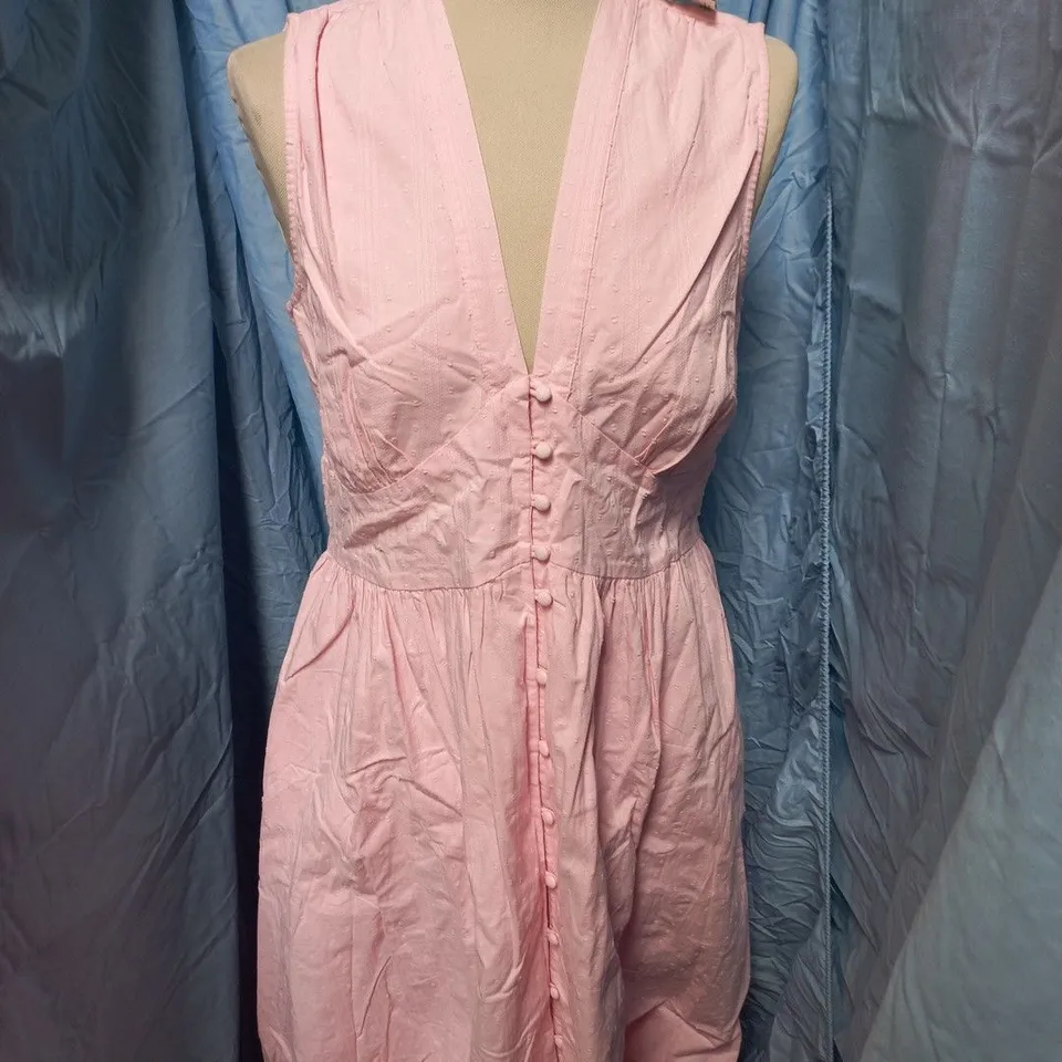 NOBODYS CHILD SLEEVELESS STARLIGHT MIDI DRESS – SOFT PINK, UK 12