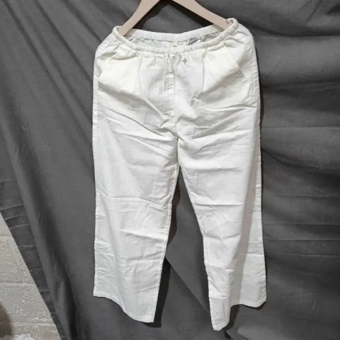 H&M KIDS' WHITE DRAWSTRING TROUSERS, UK 12-13Y (EU 158)