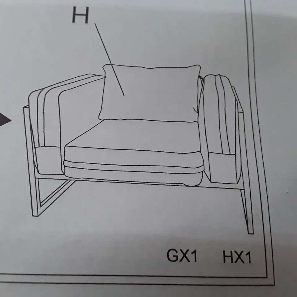 BOXED MUSTARD FABRIC METAL FRAME CHAIR (ONLY BOX 1 OF 2)