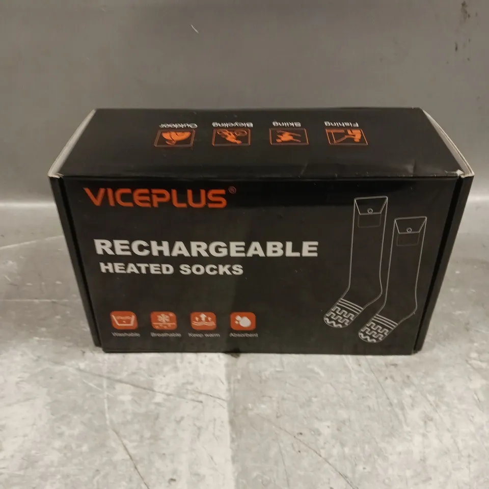 BOXED VICEPLUS RECHARGEABLE HEATED SOCKS 