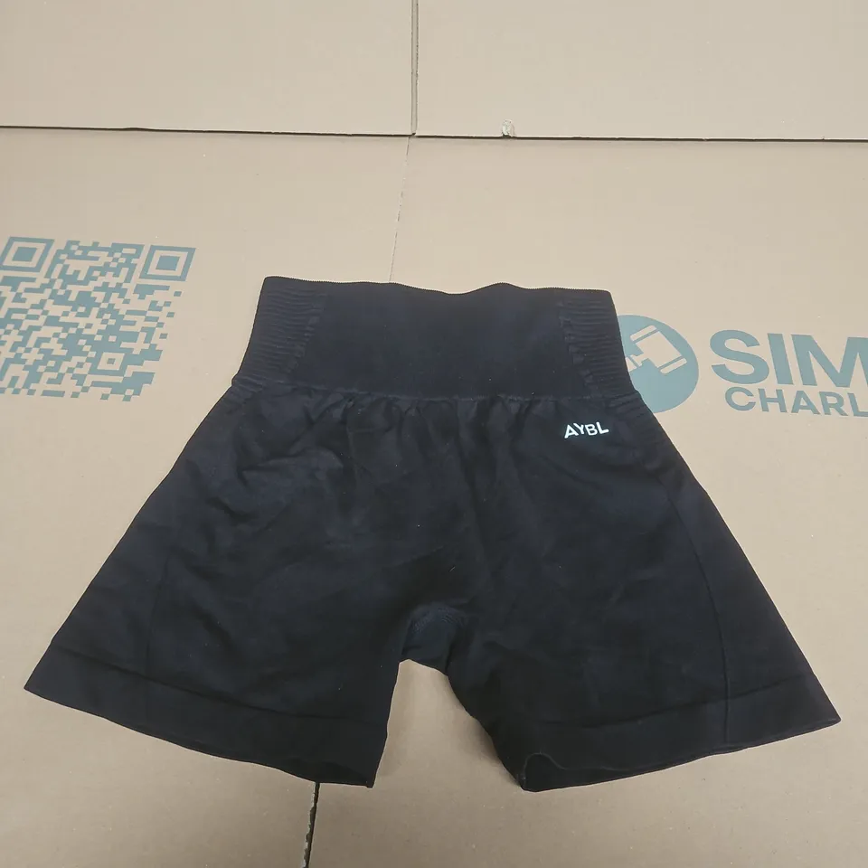 AYBL WOMEN'S BLACK GYM SHORTS - SIZE S