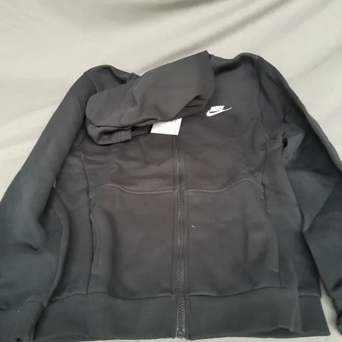 NIKE KIDS HOODED ZIP UP JACKET IN BLACK SIZE L