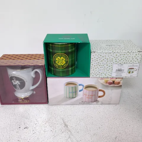 LOT OF 7 BOXED HOUSEHOLD ITEMS TO INCLUDE COMMERATIVE CUPS, ORNAMENTS AND PIGGY BANK