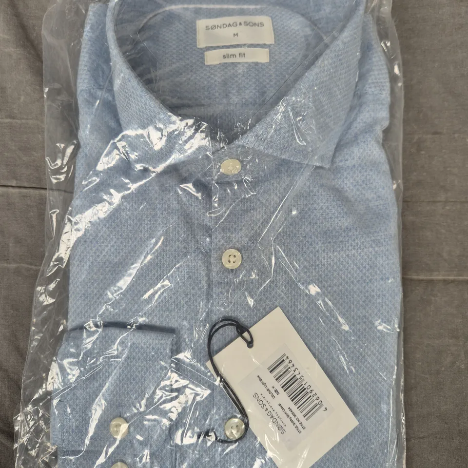 SONDAG & SONS DOBBY SHIRT IN LIGHT BLUE SIZE MEDIUM