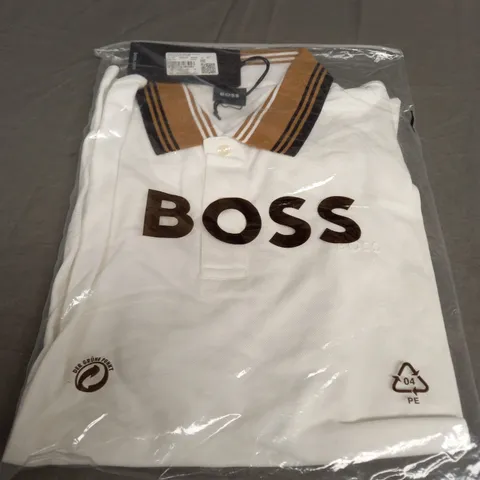 SEALED HUGO BOSS POLO SHIRT IN WHITE - LARGE