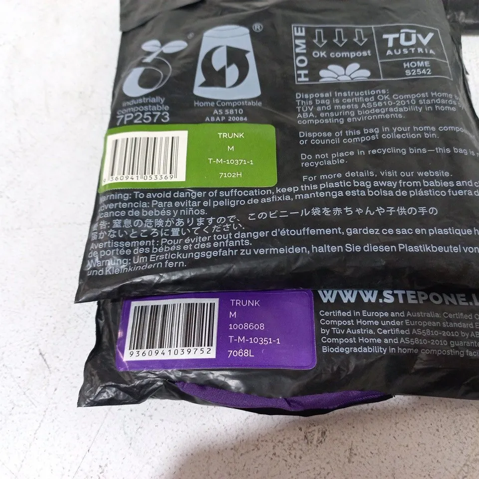 LOT OF 4 ASSORTED BAGGED STEP ONE TRUNKS - ALL M