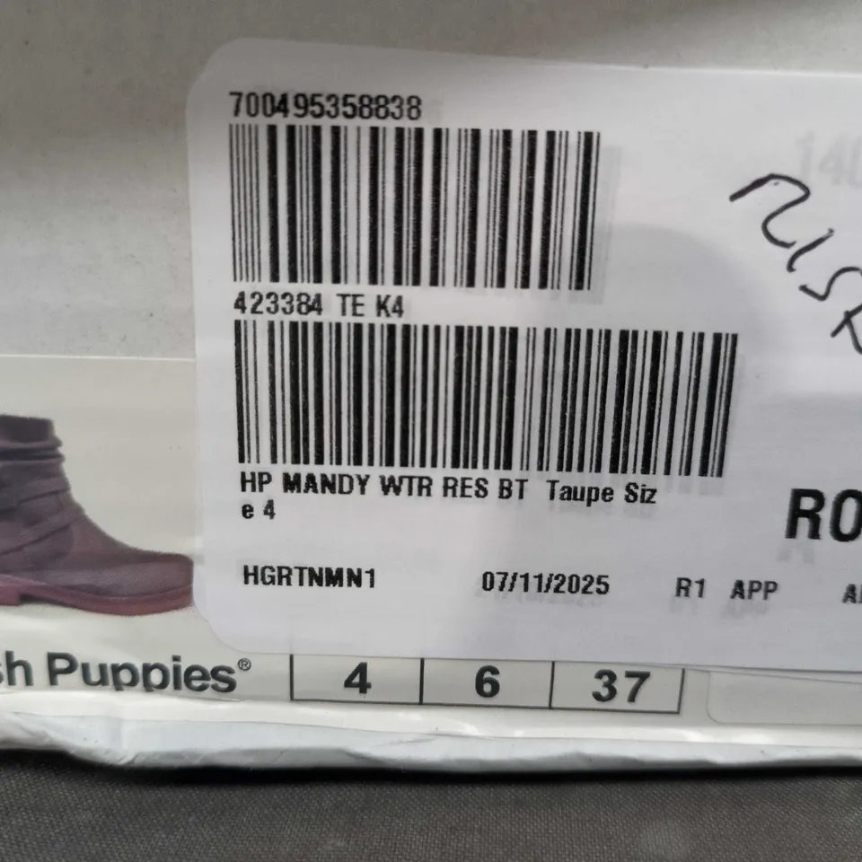 HUSH PUPPIES MANDY WATER-RESISTANT BOOTS – TAUPE, UK 4