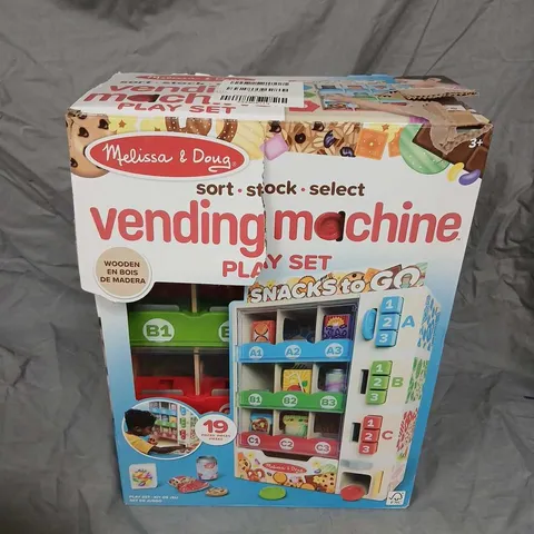 MELISSA & DOUG SNACKS TO GO VENDING MACHINE PLAY SET – 19 PIECE BOXED