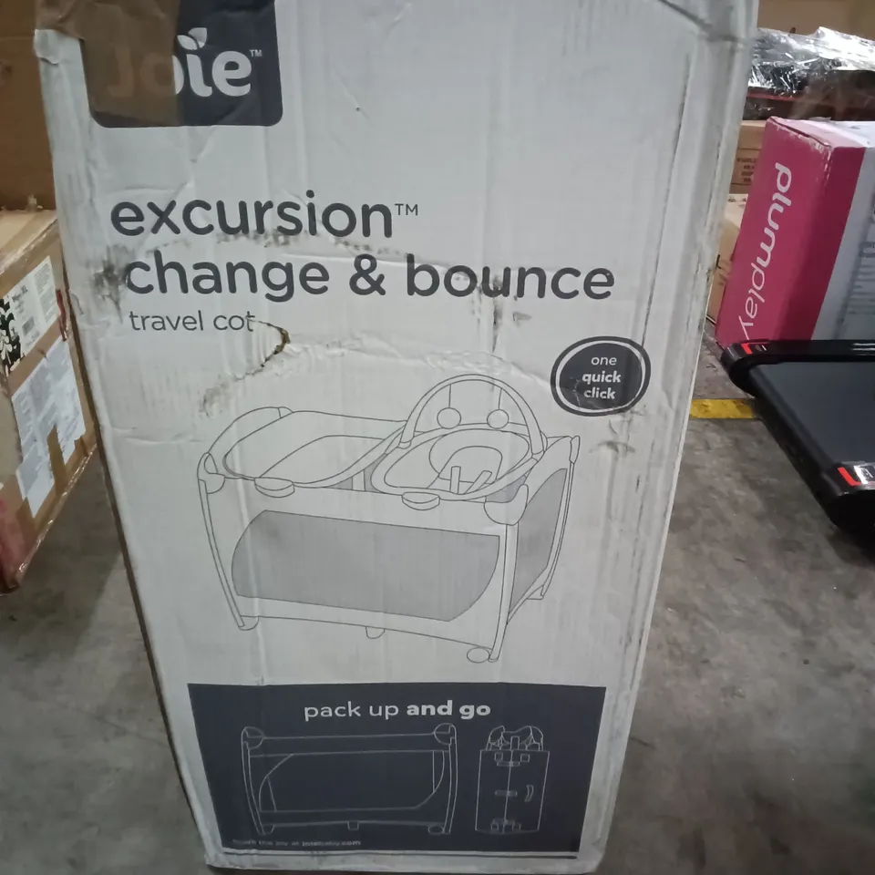 BOXED JOIE EXCURSION CHANGE AND BOUNCE TRAVEL COT - PORTRAIT 