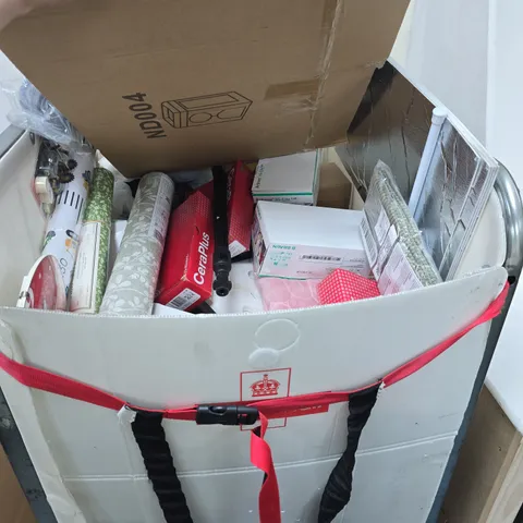 CAGE OF APPROXIMATELY 15 ASSORTED ITEMS TO INCLUDE: ASSORTED WALLPAPER ROLLS