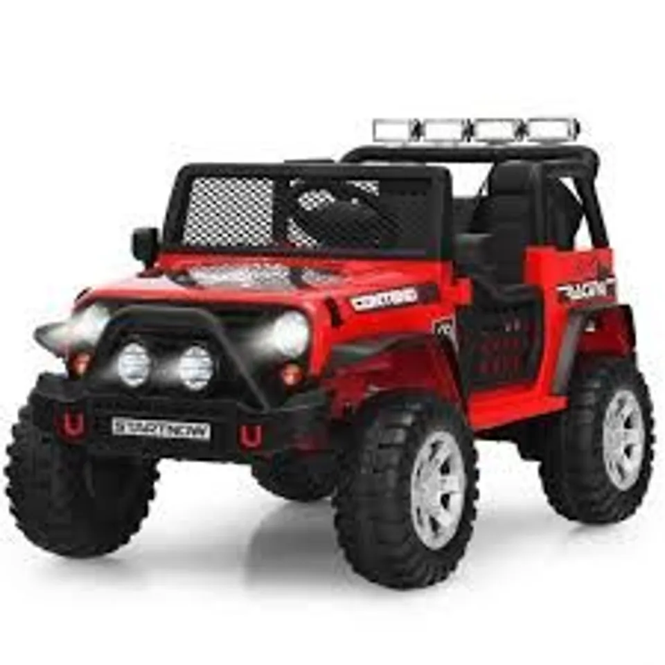 BOXED 2-SEAT KIDS RIDE ON TRUCK WITH PARENT REMOTE CONTROL IN RED