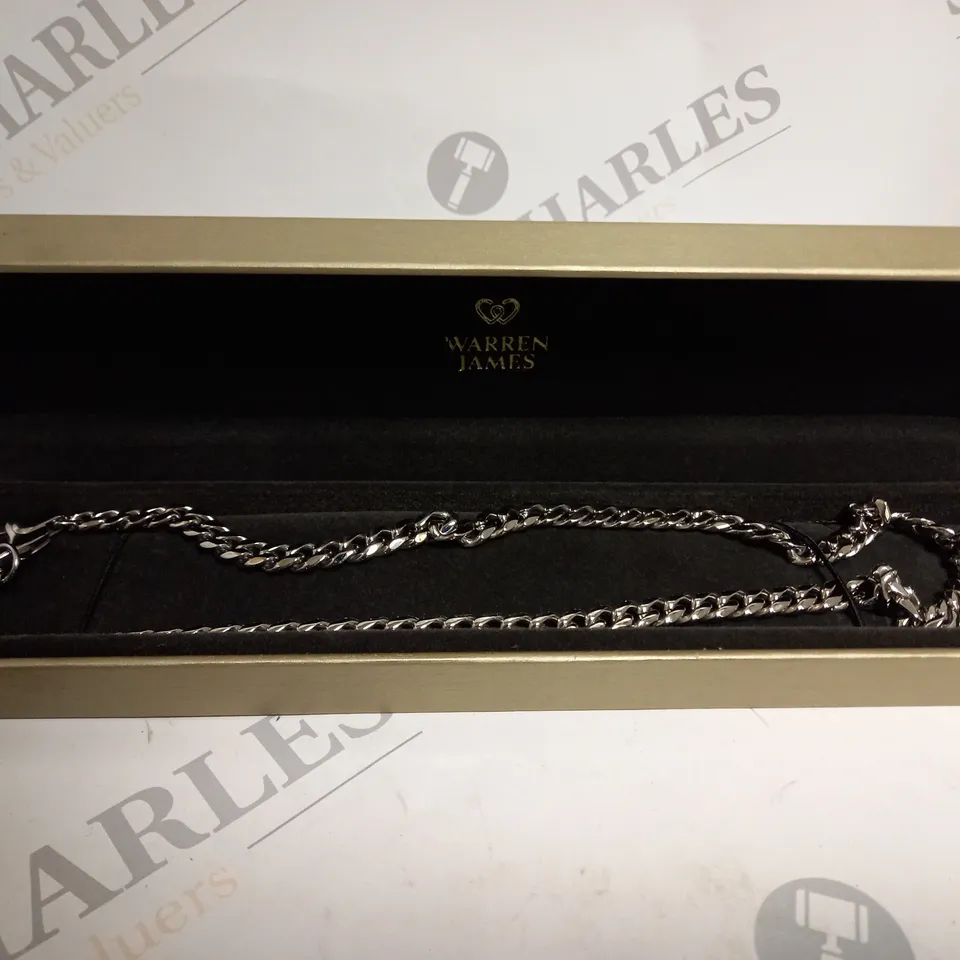 BOXED WARREN JAMES SILVER CHAIN LINK NECKLACE 