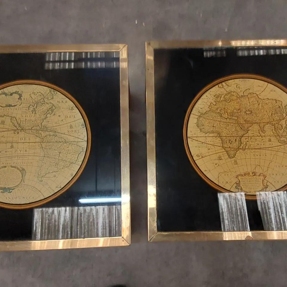 PAIR OF DESIGNER VINTAGE GLOBE COFFEE TABLES