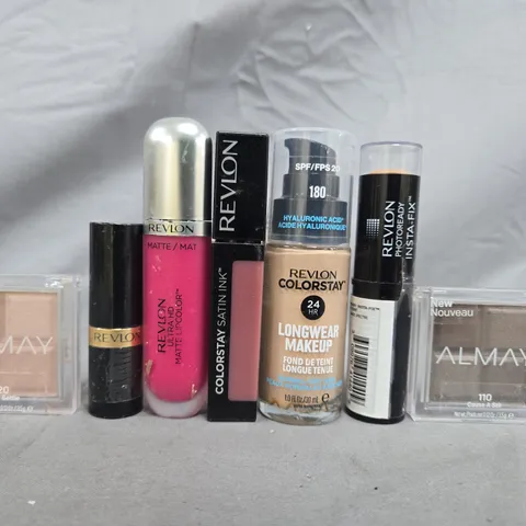 BOX OF APPROXIMATELY 20 ASSORTED COSMETIC AND MAKE-UP PRODUCTS TO INCLUDE ALMAY, REVLON, ETC
