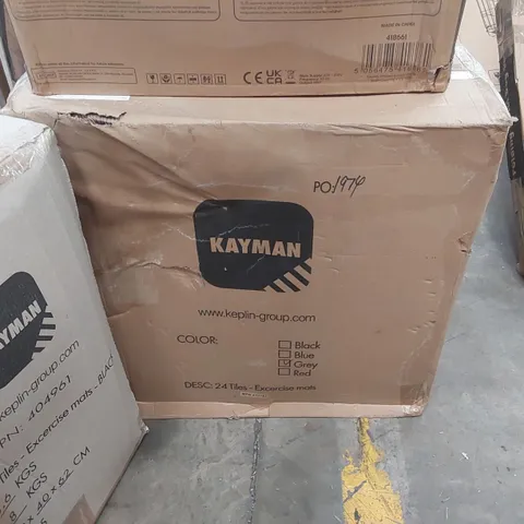 BOXED KAYMAN 24 TILES EXERCISE MATS - GREY
