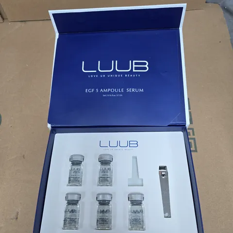 LUUB EGF5 AMPOULE SERUM SET – 5 X 5ML AMPOULES, BOXED SKINCARE