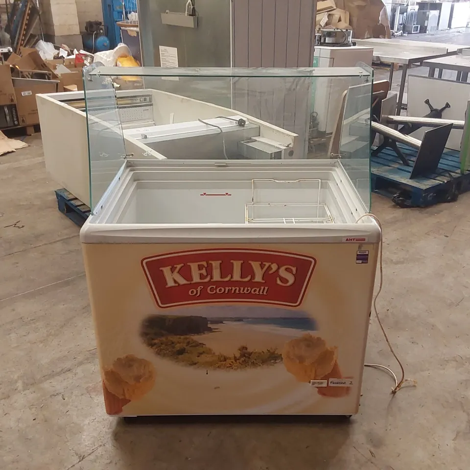 COMMERCIAL 'KELLY'S' BRANDED ICE CREAM DISPLAY FREEZER