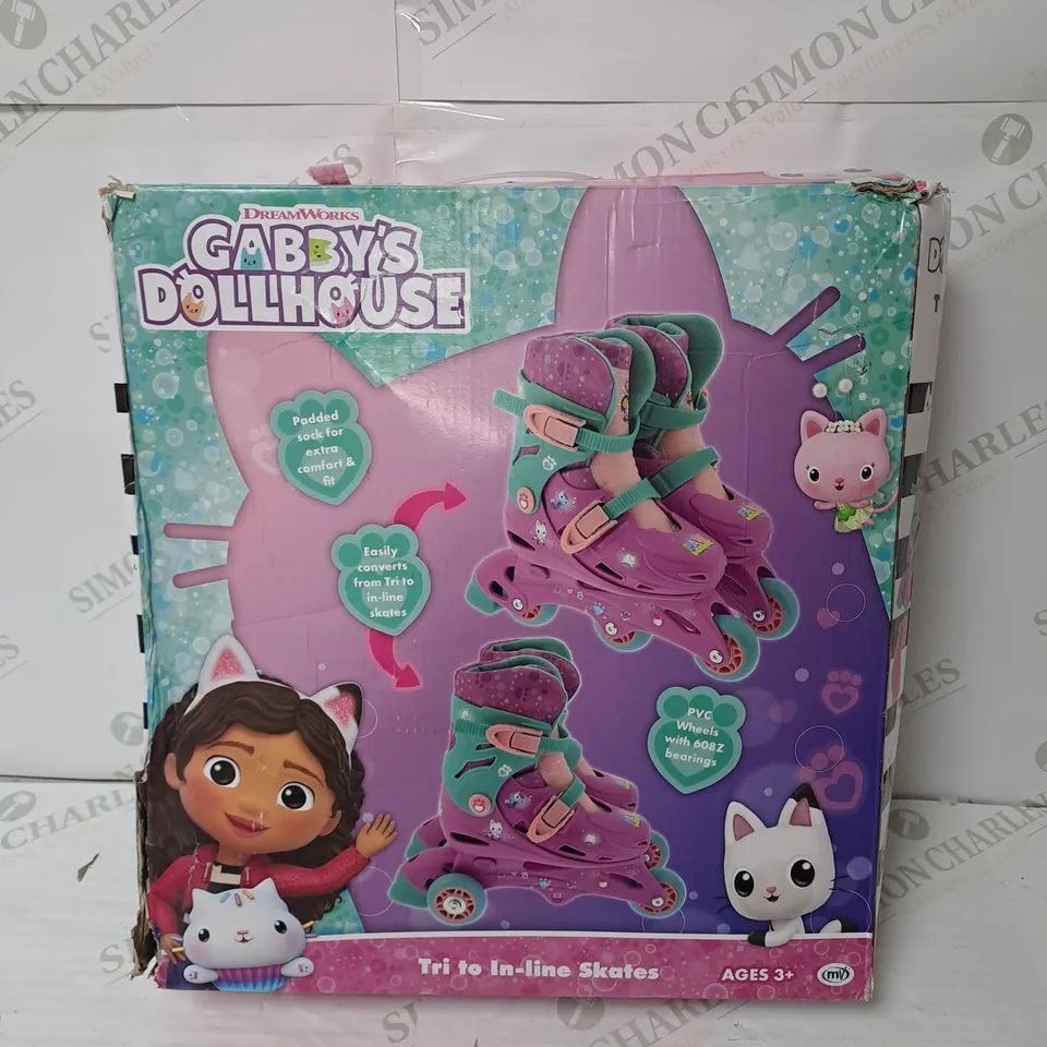BOXED DREAMWORKS GABBY'S DOLLHOUSE INLINE SKATES IN PINK RRP £32.99