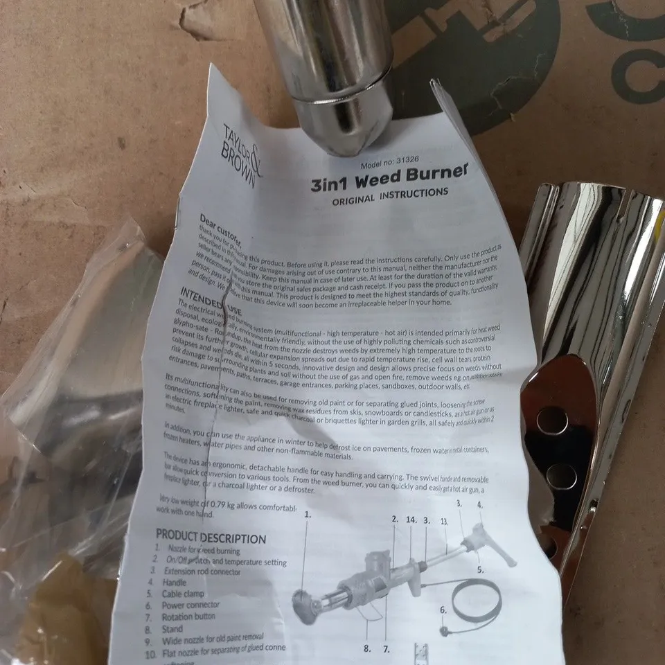 TAYLOR & BROWN 3IN1 WEED BURNER – MODEL 31326 GARDEN TORCH