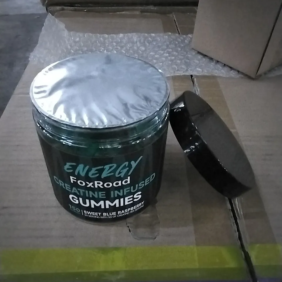 BOXED AND BAGGED ENERGY FOXROAD CREATINE INFUSED GUMMIES 30 PER BOX APPROX - EXPIRY 01/09/2026