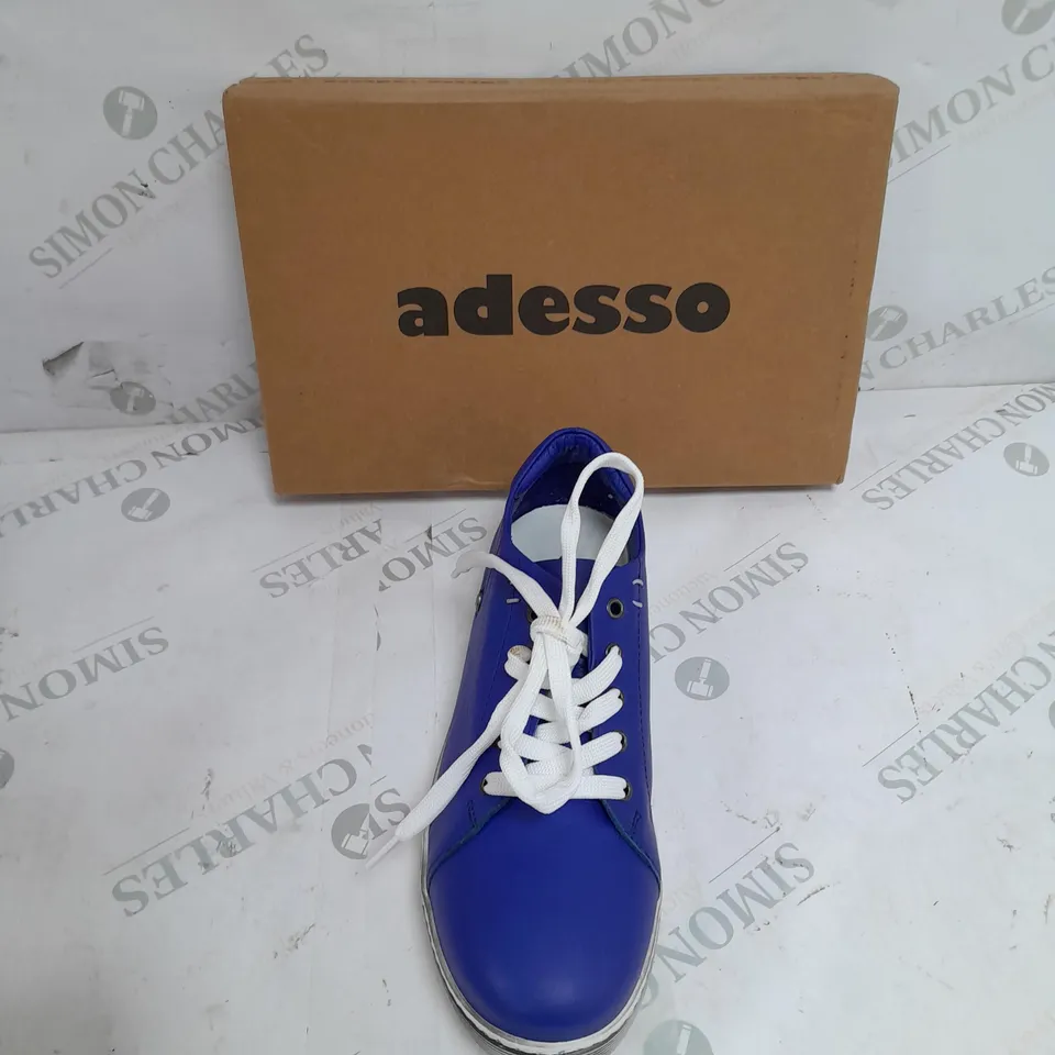 BOXED ADESSO ELECTRIC BLUE LACED TRAINER SIZE 7 
