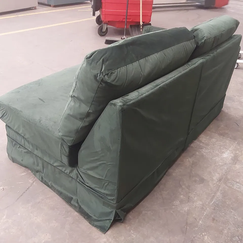 QUALITY DESIGNER GREEN VELVET SOFA BED SECTION // SECTION ONLY 