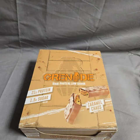 BOXED GRENADE PROTEIN BARS - CARAMEL CHAOS