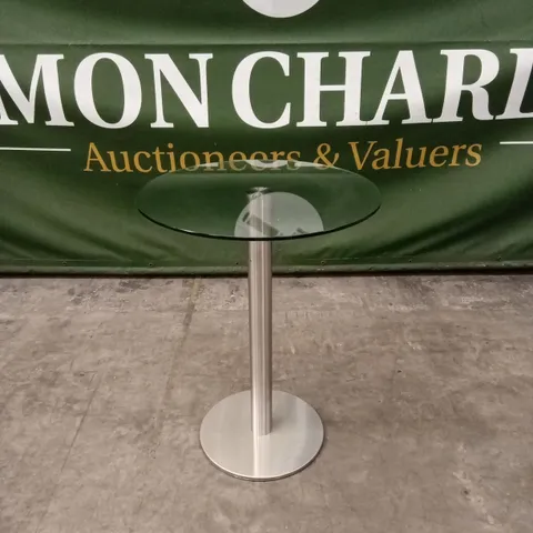 QUALITY DESIGNER BESPOKE ROUND GLASS TOP BAR TABLE